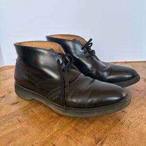 Vintage USPS Postal Certified Black Leather Chukka Boots Men 9D USA Indie Grunge